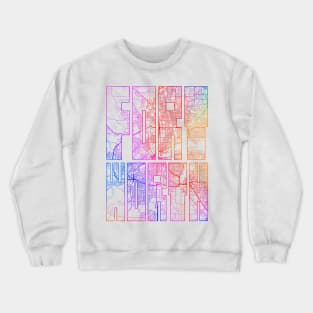 Fort Worth, USA City Map Typography - Colorful Crewneck Sweatshirt